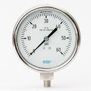 Wika 9745394 4" 232.54 60 PSI Bourdon Tube Gauge Bayonet Ring Dry Stainless Steel Case