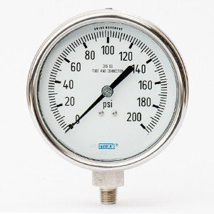 Wika 9745424 4" 232.54 200 PSI Bourdon Tube Gauge Bayonet Ring Dry Stainless Steel Case