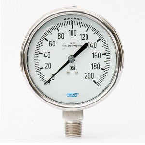 Wika 9745661 4" 232.54 200 PSI Bourdon Tube Gauge Bayonet Ring Dry Stainless Steel Case