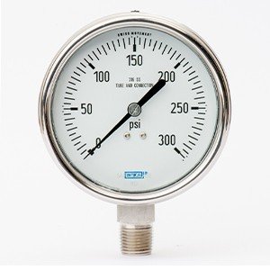 Wika 9745670 4" 232.54 300 PSI Bourdon Tube Gauge Bayonet Ring Dry Stainless Steel Case
