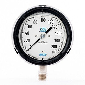 Wika 9834031 4.5" 233.34 200 PSI XSEL Process Bourdon Tube Gauge Filled Black Pocan Case