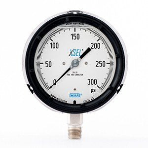 Wika 9834049 4.5" 233.34 300 PSI XSEL Process Bourdon Tube Gauge Filled Black Pocan Case