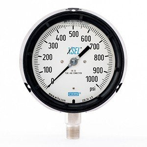 Wika 9834074 4.5" 233.34 1000 PSI XSEL Process Bourdon Tube Gauge Filled Black Pocan Case