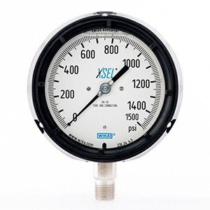 Wika 9834082 4.5" 233.34 1500 PSI XSEL Process Bourdon Tube Gauge Filled Black Pocan Case
