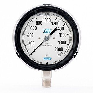 Wika 9834090 4.5" 233.34 2000 PSI XSEL Process Bourdon Tube Gauge Filled Black Pocan Case