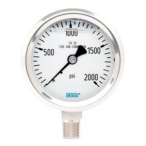 Wika 9833493 2.5" 233.53 2000 PSI Bourdon Tube Gauge Crimped Ring Filled Stainless Steel Case