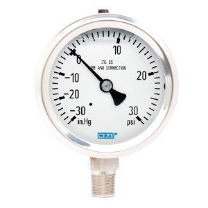 Wika 4285493 4" 132.53 100 PSI Bourdon Tube Gauge Industrial Dry Stainless Steel Case