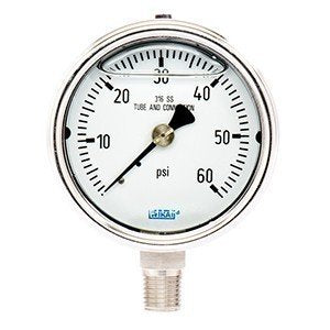Wika 9831873 2.5" 233.54 60 PSI Bourdon Tube Gauge Bayonet Ring Filled Stainless Steel Case