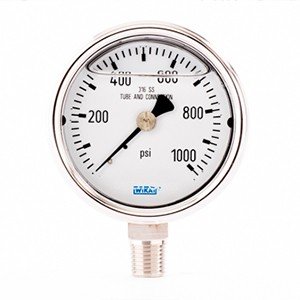 Wika 9831954 2.5" 233.54 1000 PSI Bourdon Tube Gauge Bayonet Ring Filled Stainless Steel Case