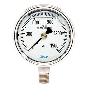 Wika 9831962 2.5" 233.54 1500 PSI Bourdon Tube Gauge Bayonet Ring Filled Stainless Steel Case