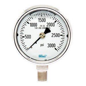 Wika 9831988 2.5" 233.54 3000 PSI Bourdon Tube Gauge Bayonet Ring Filled Stainless Steel Case