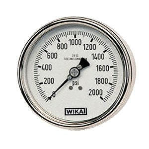 Wika 9832225 2.5" 233.54 2000 PSI Bourdon Tube Gauge Bayonet Ring Filled Stainless Steel Case