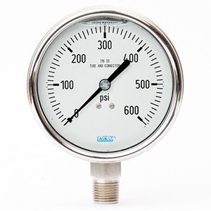 Wika 9832666 4" 233.54 100 PSI Bourdon Tube Gauge Bayonet Ring Filled Stainless Steel Case