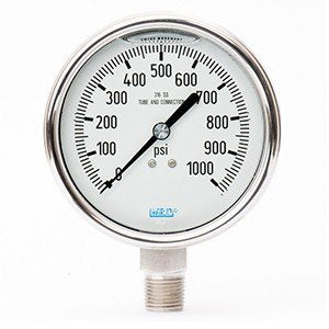 Wika 9832683 4" 233.54 1000 PSI Bourdon Tube Gauge Bayonet Ring Filled Stainless Steel Case