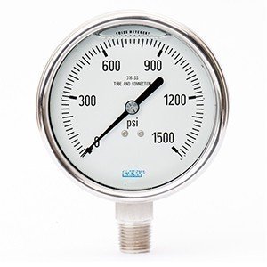 Wika 9832691 4" 233.54 1500 PSI Bourdon Tube Gauge Bayonet Ring Filled Stainless Steel Case