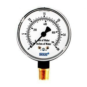 Wika 9851690 2.5" 611.10 30 INH2O/760 MMH2O Low Pressure Capsule Gauge Dry Steel Case