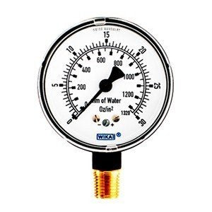 Wika 9851747 2.5" 611.10 30oz IN2/1320 INH2O Low Pressure Capsule Gauge Dry Steel Case