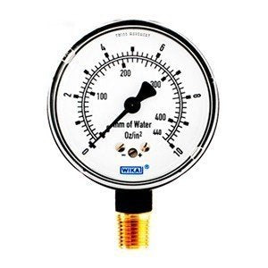 Wika 9851771 2.5" 611.10 10oz IN2/440 INH2O Low Pressure Capsule Gauge Dry Steel Case