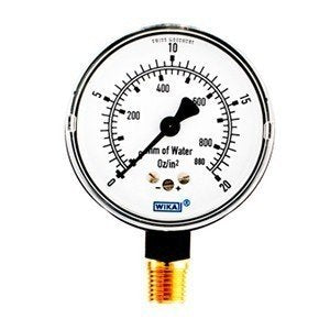 Wika 9851798 2.5" 611.10 20oz IN2/880 INH2O Low Pressure Capsule Gauge Dry Steel Case