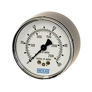 Wika 9851887 2.5" 611.10 200 INH2O/5000 MMH2O Low Pressure Capsule Gauge Dry Steel Case