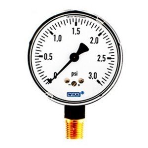 Wika 9851925 2.5" 611.10 3 PSI Low Pressure Capsule Gauge Dry Steel Case