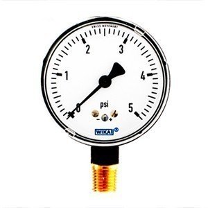 Wika 9851933 2.5" 611.10 5 PSI Low Pressure Capsule Gauge Dry Steel Case