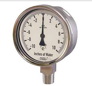 Wika 9804420 4" 632.50 10 PSI Low Pressure Capsule Gauge Dry Stainless Steel Case