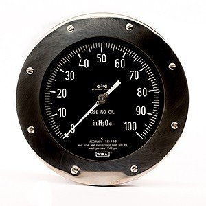 Wika 4374246 6" 732.26 100 INH2O D2X Differential Pressure Gauge Dry Stainless Steel Case