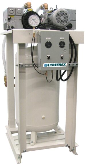 Powerex IVS0403 Lubricated Rotary Vane Vacuum Tank Air Compressor IVS Simplex