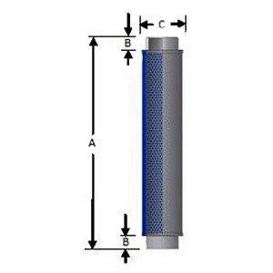 Solberg SLCR250 SLCR-Series Tubular Absorptive 2.5" Silencer (side channel BSPP) - Image 2