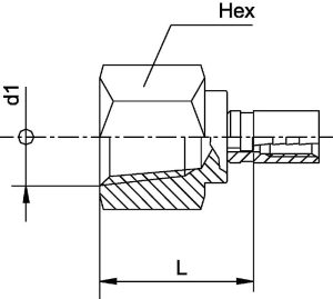 Cejn 19-359-6446 Hose DN2 Female Direct Gauge Connection Adapter 1/4" -18 NPTF