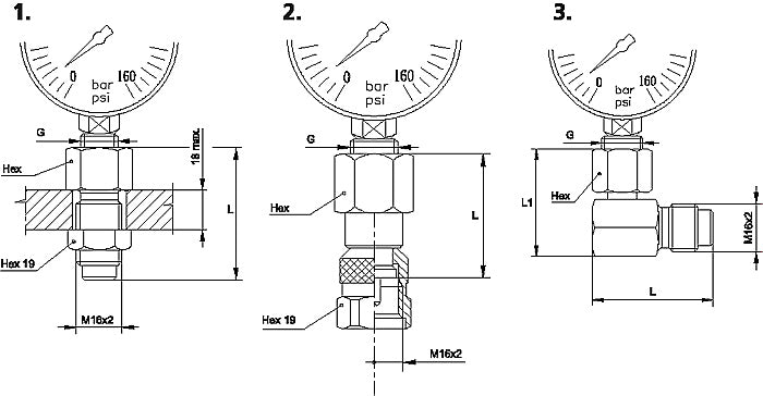 Cejn 19-359-1610 Gauge Connection Coupling with Pressure Damper 1/4" NPTF - Image 4